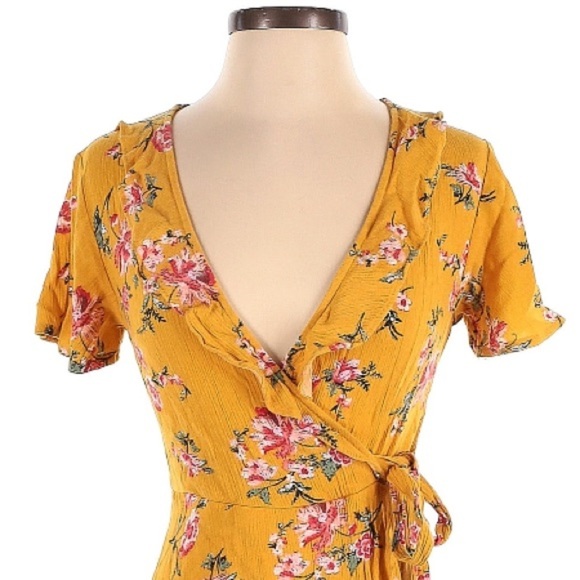 Blue Rain Yellow Floral Dress l SIZE XS - Picture 5 of 7